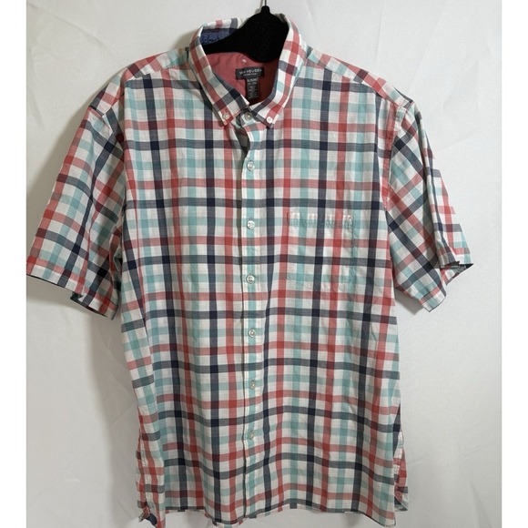 Van Heusen Never Tuck Shirt Size XL 17-17.5 Short Sleeve - Picture 1 of 6